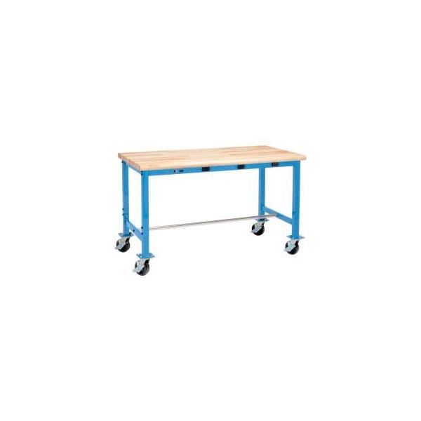 Global Equipment Mobile Packing Workbench W/Power Apron, Maple Safety Edge, 60"W x 30"D 607945AB - main